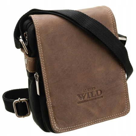 Herren-Schultertasche aus Leder – Always Wild