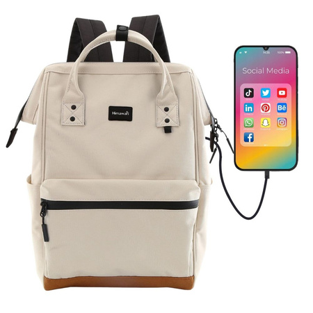 Geräumiger Damen Rucksack mit Fächern und USB-Port – Himawari