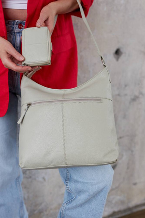 Damen Handtasche aus Leder im Set mit Geldbörse – Peterson