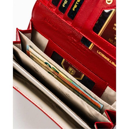 Rote Damen Geldbörse aus Leder mit Krokoprägung – Peterson