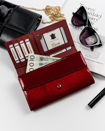 Klassische Damen Geldbörse mit Druckverschluss aus Lackleder – Cavaldi