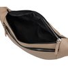 Ledrige Damen-Gürteltasche in Beige, einteilig und mit Reißverschluss - Rovicky