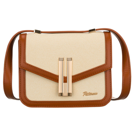Damen-Umhängetasche in Ecru und Braun, zweifach unterteilt – Peterson