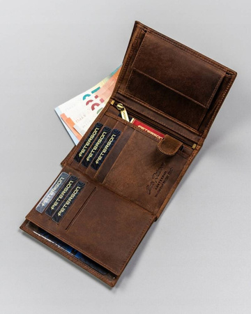 Große vertikale Herren Geldbörse aus echtem Leder – Peterson