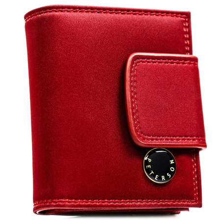 Rote Damen-Geldbörse aus Natur- und Öko-Leder mit RFID-System - Peterson
