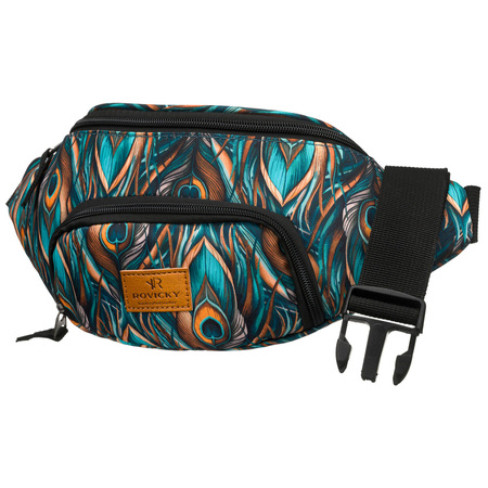 Mehrfarbige Damen Gürteltasche mit Außentasche mit Reißverschluss – Rovicky