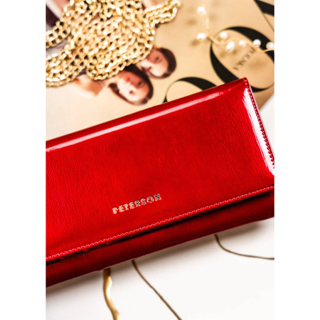 Lackierte Damen Geldbörse in Rot mit RFID-Schutz – Peterson