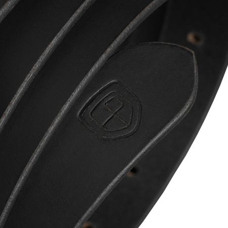 Eleganter Damen Gürtel aus echtem Leder in Schwarz mit klassischer goldener Schnalle - Peterson