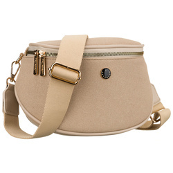 Beige Damen-Gürteltasche mit Reißverschluss und verstellbarem Riemen – Peterson