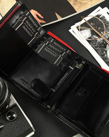 Klappbare Herren Geldbörse aus glänzendem Echtleder – Ronaldo