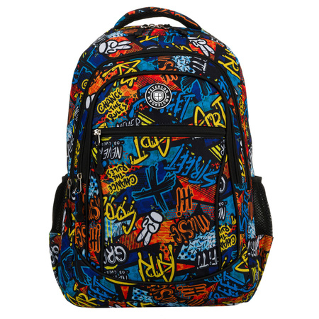 Peterson Jugendlicher Rucksack für die Schule aus Polyester mit einem Graffiti-Muster