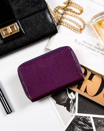 Damen-Geldbörse aus Leder mit Druckknopf – Peterson