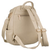 Eleganter Damen-Rucksack mit Seitentaschen aus Öko-Leder in Beige – Rovicky