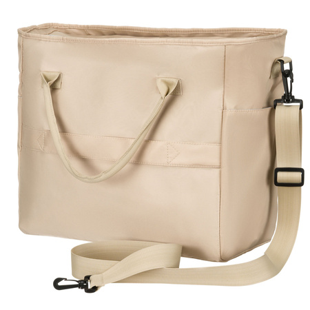 Praktische Reisetasche aus Polyester in Beige, ausgestattet mit einem Koffergriff – Peterson