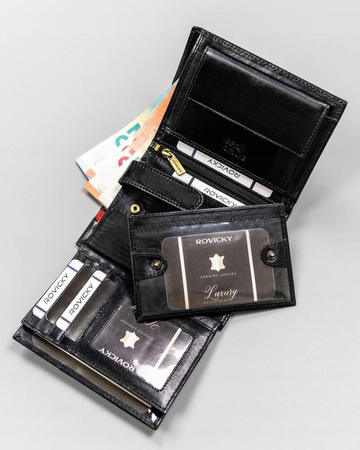 Große Herren Geldbörse aus Leder mit RFID-System – Rovicky