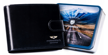 Große Herren-Geldbörse aus Leder mit Druckknopf - Peterson