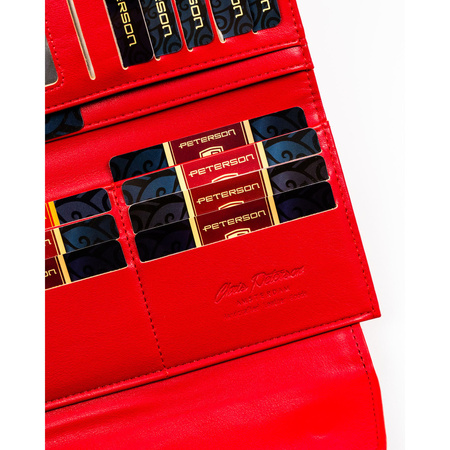 Rote Damen-Geldbörse aus Öko-Leder mit Druckknopfverschluss – Peterson