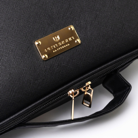 Schwarze Schmuckschatulle aus Öko-Leder, mit Reißverschluss – Peterson