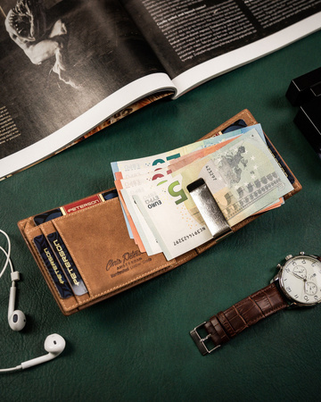 Herren Geldbörse aus Leder mit Geldklammer – Peterson