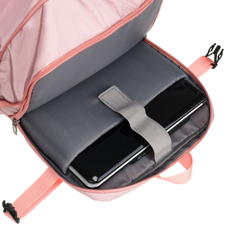 Rucksack mit Laptopfach aus pinkfarbener Cordura mit verstellbaren Trägern – Peterson