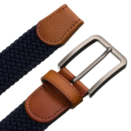 Geflochtener Herren Gürtel mit klassischer Schnalle in Silber – Peterson