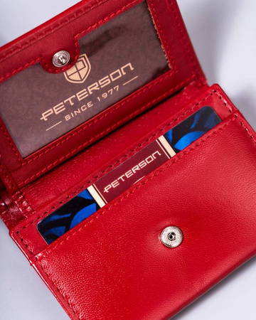 Kleine Damen Geldbörse aus Leder mit Druckknopf – Peterson