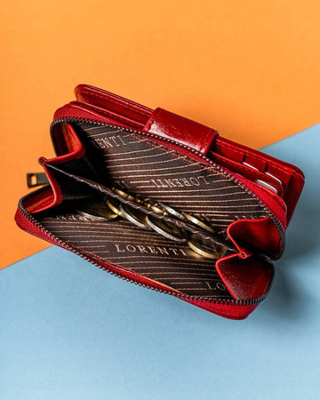 Klassische Damen Geldbörse mit Druckknopf und Reißverschluss – Lorenti