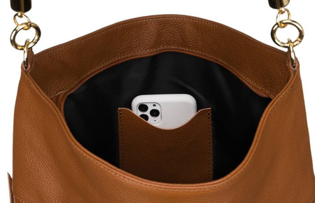 Damen Shopper Tasche aus Echtleder im Beutelstil – Peterson