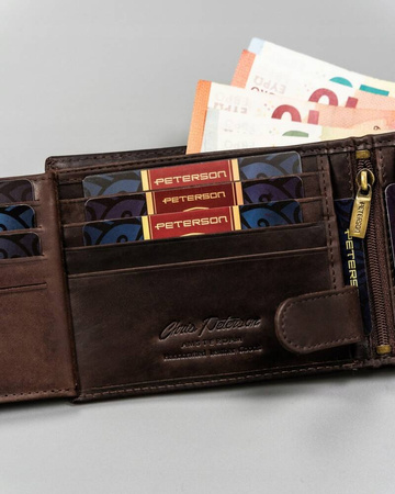 Herren Geldbörse aus Leder mit Zierprägung – Peterson