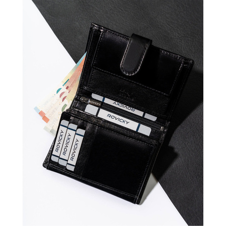 Kompakte Herren Geldbörse für Karten aus Echtleder – Rovicky