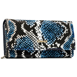 Horizontale Damen Geldbörse aus echtem und Öko-Leder mit Schlangenprägung – 4U Cavaldi