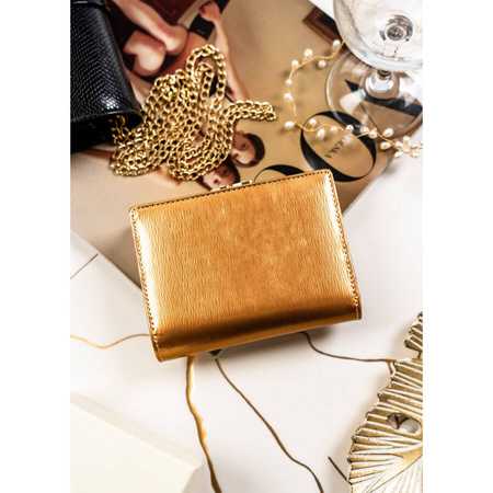 Modische goldene Damen Geldbörse aus lackiertem Echtleder – Peterson