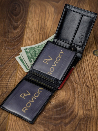 Herren Geldbörse horizontal aus echtem Leder – Rovicky