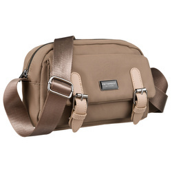 Kleine praktische Damen Umhängetasche aus Nylon in Beige – Peterson