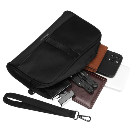 Herren Handtasche aus Polyester & Öko-Leder in Schwarz – Peterson