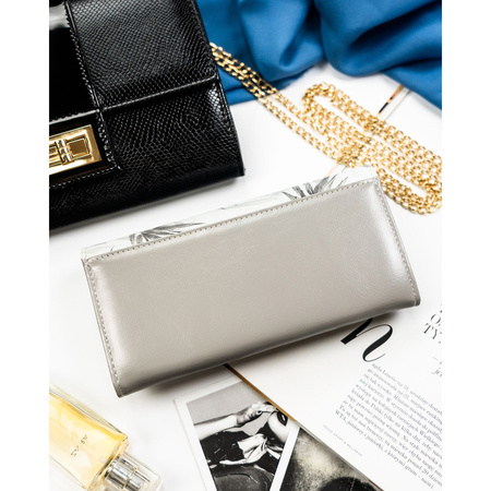 Große, weiße Damen Geldbörse aus Kunst- und Echtleder mit RFID-Schutz – Peterson