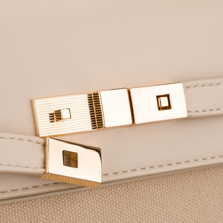 Beige Damen-Handtasche mit Reißverschluss und Magnetverschluss - Peterson