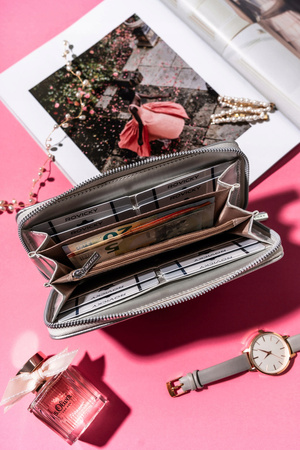 Elegante Damen Geldbörse groß mit Reißverschluss – Rovicky