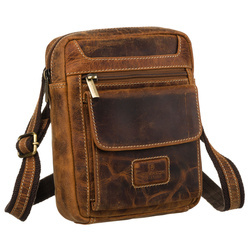 Kleine Herren-Umhängetasche in Braun aus echtem Leder – Peterson