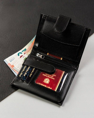 Kleine Herren Geldbörse aus Leder mit Druckknopf – Peterson