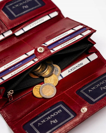 Große Damen Geldbörse aus Leder mit RFID-Schutz – Rovicky