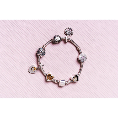 Silberner Charm Durchbrochenes Herz für Modulararmband – Peterson