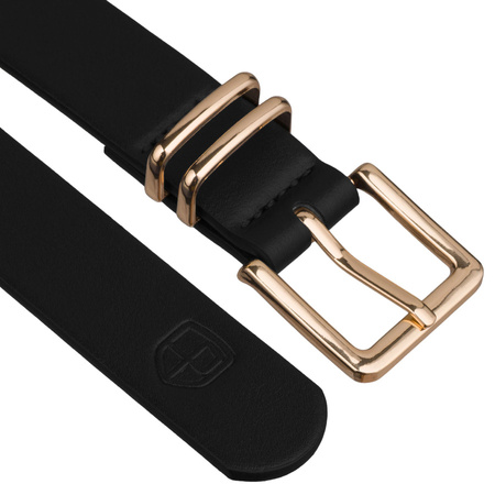 Schwarzer, schmaler Damen-Gürtel aus Öko-Leder - Peterson