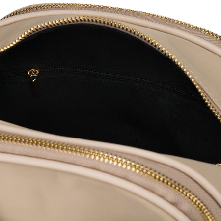 Nylonfarbene, beige Damen-Umhängetasche mit sechs zusätzlichen Taschen – Peterson