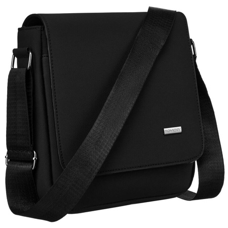 Herren Umhängetasche mit Überschlag aus Cordura in Schwarz – Rovicky