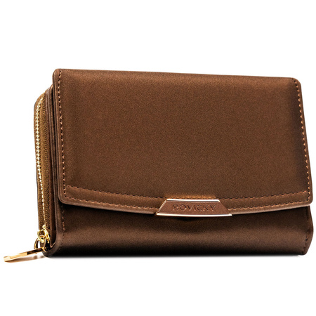 Braune Damen-Geldbörse aus Öko-Leder mit RFID-Schutz - Rovicky