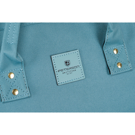 Blauer Damen Rucksack mit einem Hauptfach aus Polyester, ideal als Handgepäck – Peterson