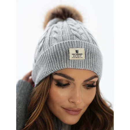 Graue Wintermütze mit umschlagbarem Bündchen – Peterson