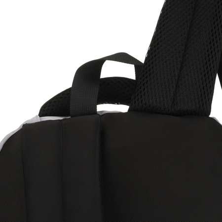 Grau-schwarzer Schulrucksack aus Polyester mit zusätzlicher Tasche - Peterson