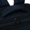 Dunkelblauer Reise-Rucksack aus Polyester mit Laptopfach, aufgehängt an verstellbaren Schultergurten – Peterson